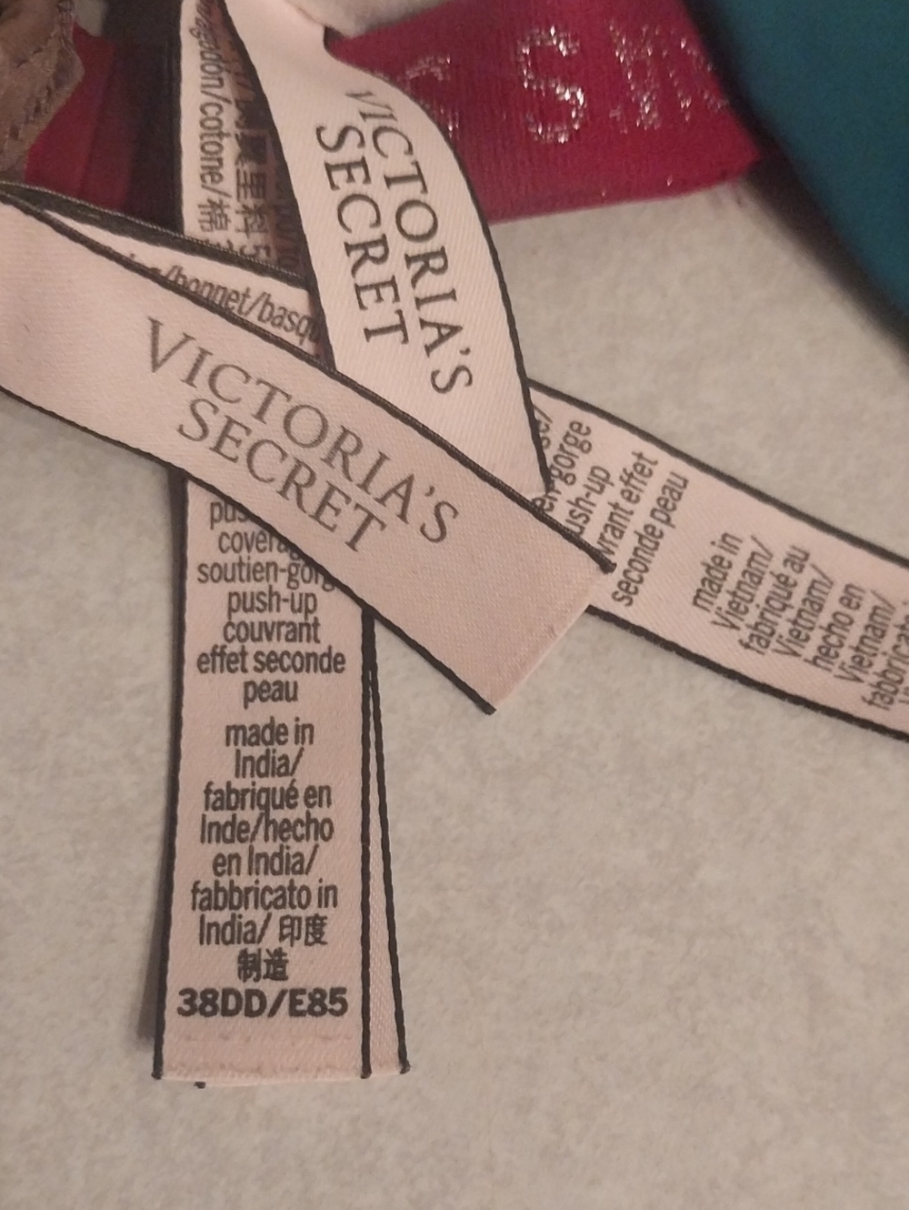 Victoria's Secret Bra Set - Beige, Teal, Pink, Patterned - Picture 8 of 9